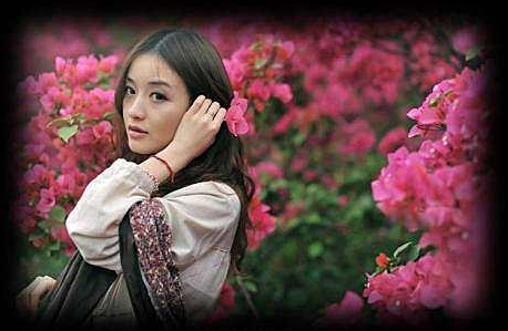 三月的女子，盛开的花