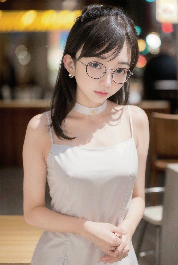 眼镜妹菲菲真人与AI对比