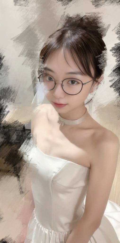 眼镜妹菲菲真人与AI对比