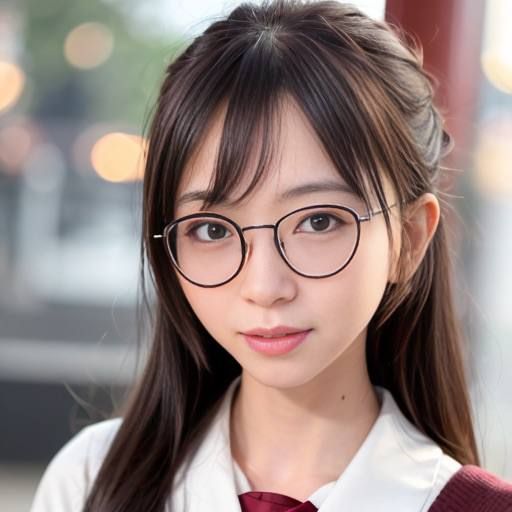 眼镜妹菲菲真人与AI对比