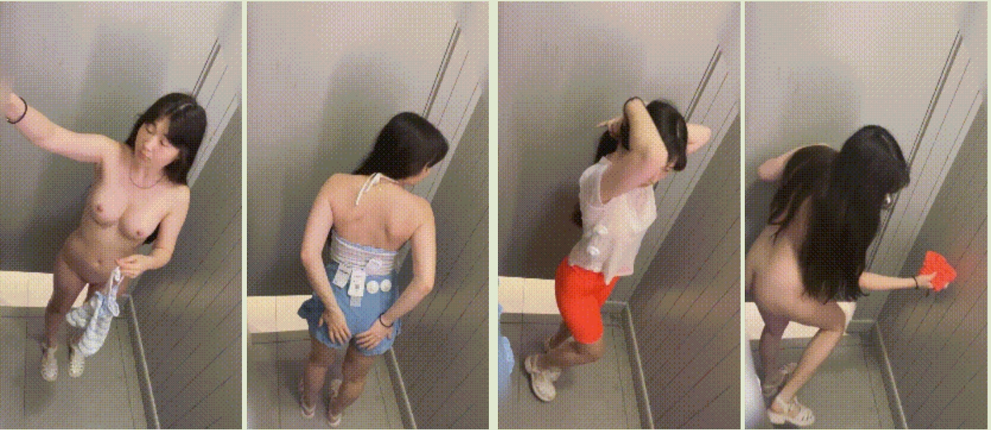 漂亮大奶少妇 骚货在商场试衣间光屁屁竟然开始了时装表演 身材不错